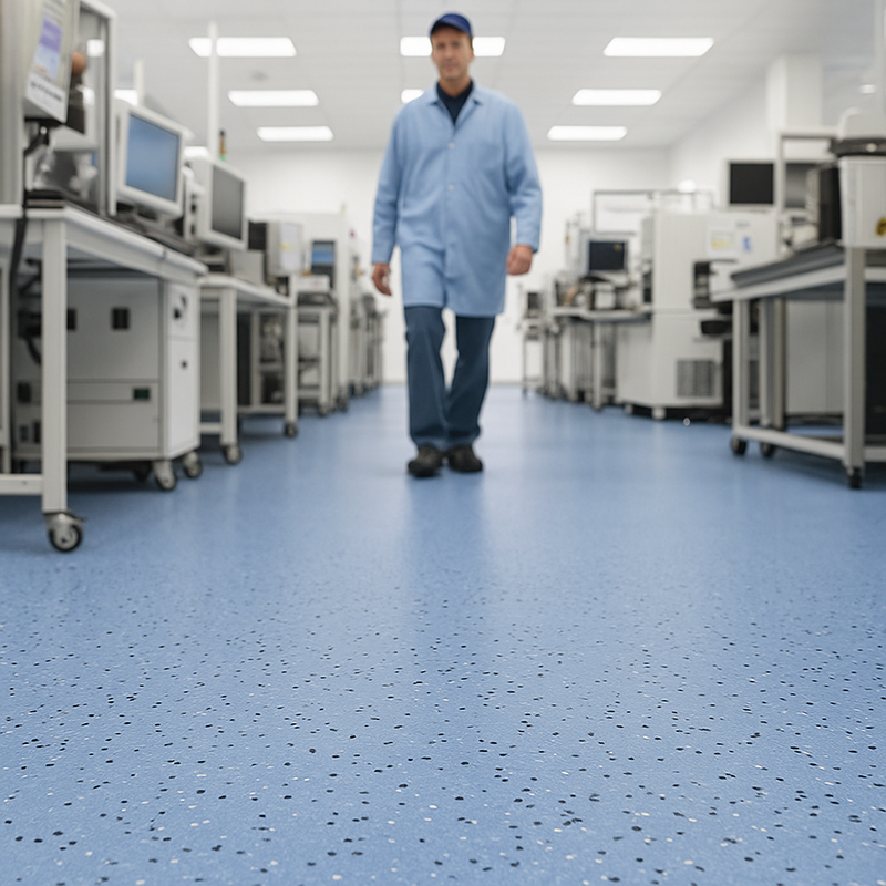 FloresistPro EC Conductive Vinyl Sheet – China Blue, 2mm thick,  Homogeneous
