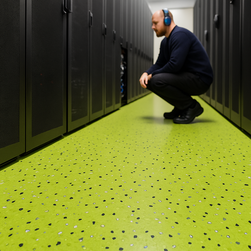 FloresistPro EC Vinyl Sheet – Conductive Flooring, 2mm, Yellow Green, Homogeneous