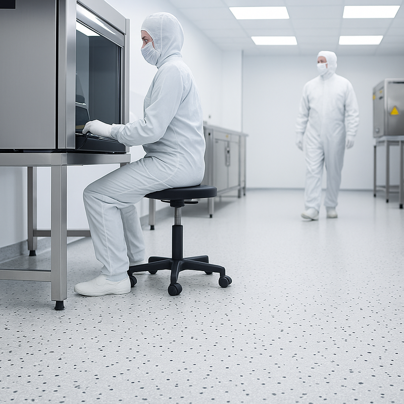FloresistPro EC Vinyl Flooring Sheet – Conductive, White, 2mm Thick, Homogeneous