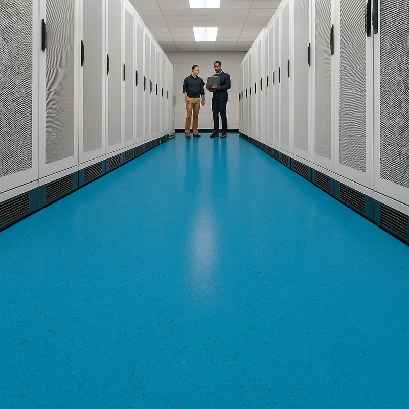 FloresistPro Marmoleum Solid Safety Flooring Roll –   Neptune Blue, Anti-Static, 2.5mm