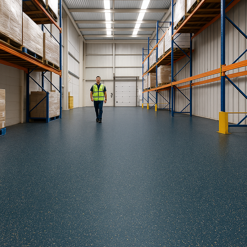 FloresistPro Safety Vinyl Flooring – R12 Grip, 2mm, Steel,Floor Covering Roll
