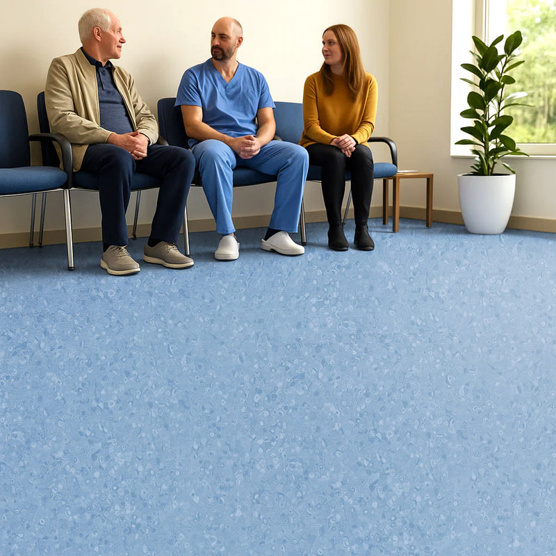 FloresistPro Vinyl Flooring Roll - China Blue, 2mm, Eco-Friendly