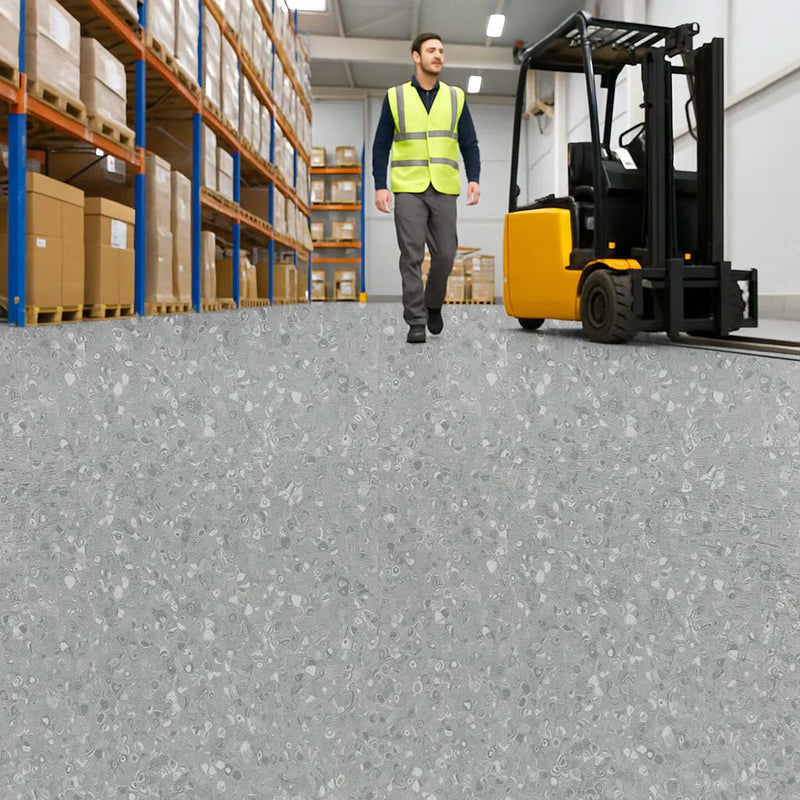 FloresistPro Vinyl Flooring Roll – 2mm, Contrast Dark Grey, 34% Recycled