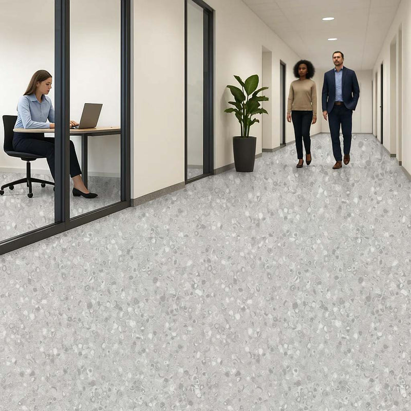 FloresistPro Vinyl Flooring Roll – 2mm, Contrast Mid Grey, 34% Recycled