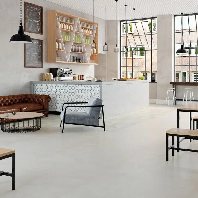 Expona Design Pur Frosted Cement Luxury Vinyl Tile For Heavy Commercial & Residential Areas