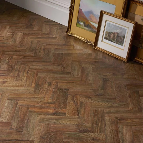 Camaro Wood PUR Georgian Parquet Luxury Vinyl Safety Flooring Plank