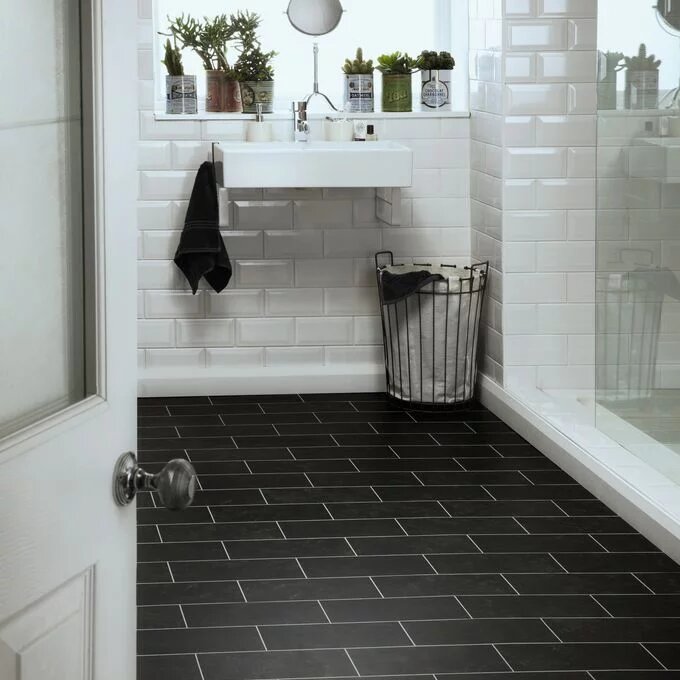 Polyflor Colonia Stone PUR Imperial Black Marble Luxury Vinyl Tile