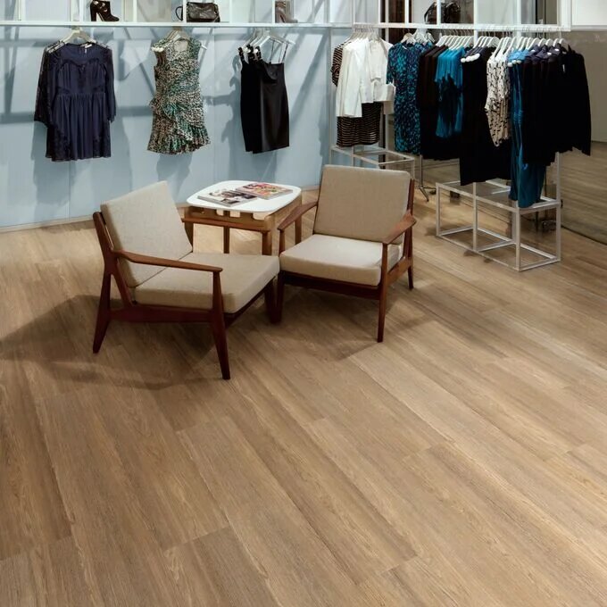 Expona Design Pur Natural Brushed Oak Luxury Vinyl Plank For Heavy Commercial & Residential Areas