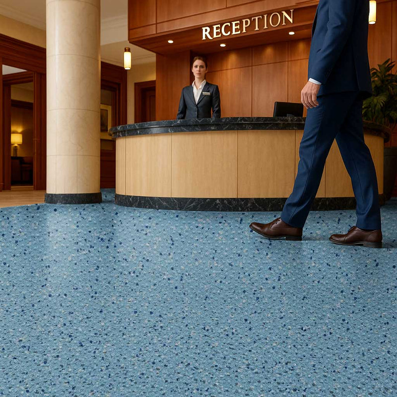 Omnaflor Adhered Vinyl Flooring – Adriatic , Durable, Easy Clean