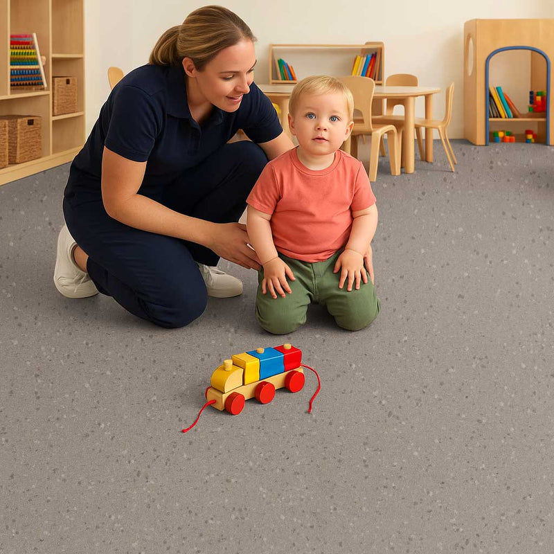 Omnaflor Adhered Vinyl Safety Flooring – Truffle Shore, PUR Finish