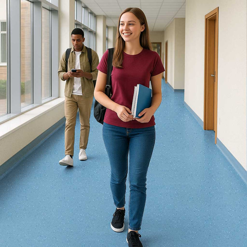 Omnaflor Vinyl Flooring –Blue Lagoon - Adhered, PUR Finish