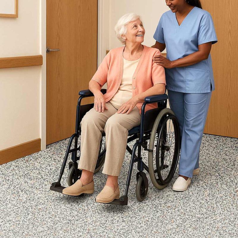 Omnaflor Vinyl Safety Flooring – Bisque, Adhered Install, Durable