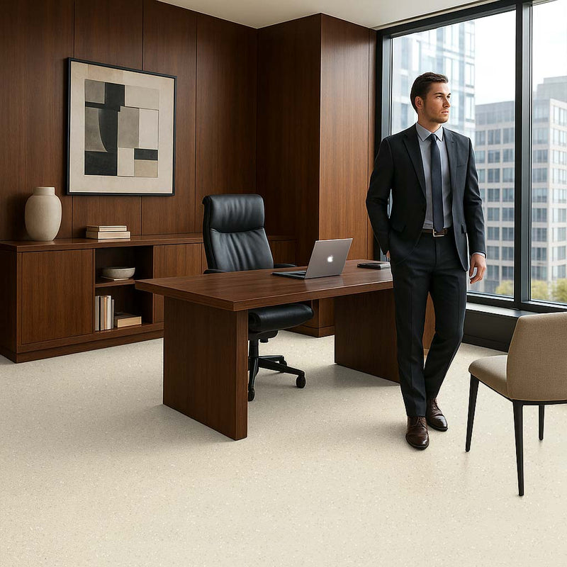 Omnaflor Safety Vinyl Flooring - Cookie Cream, PUR Finish