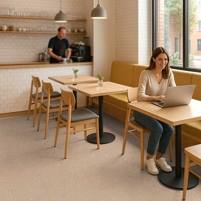 Omnaflor Vinyl Flooring - Caramel Latte, PUR Finish, Adhered