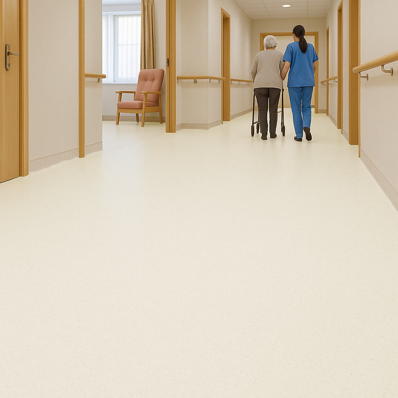 Omnaflor Vinyl Flooring - Vanilla, Adhered, PUR Finish