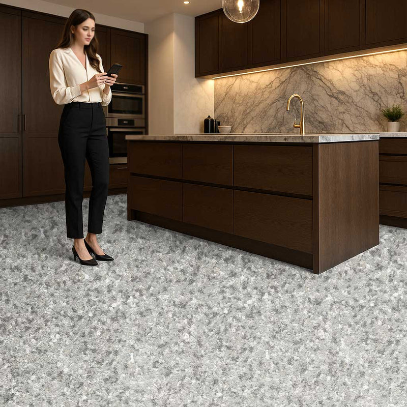 Omnaflor Vinyl Flooring – Grey Fusion, Durable & Adhered, PUR Finish