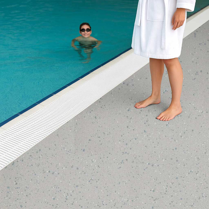 Omnaflor Vinyl Safety Flooring -Sea Spray, PUR Finish, Adhered