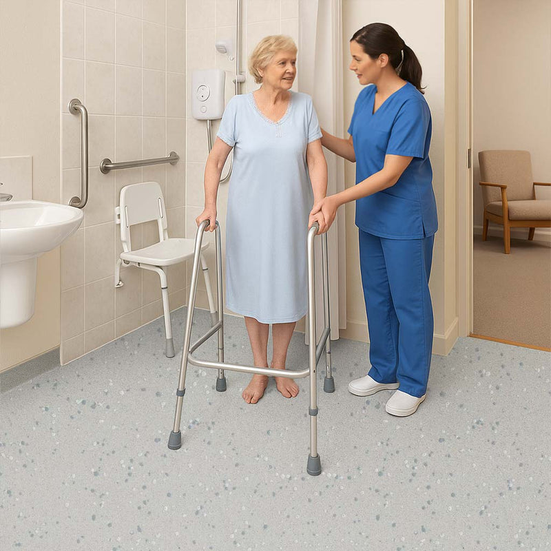 Omnaflor Vinyl Safety Flooring -Sea Spray, PUR Finish, Adhered