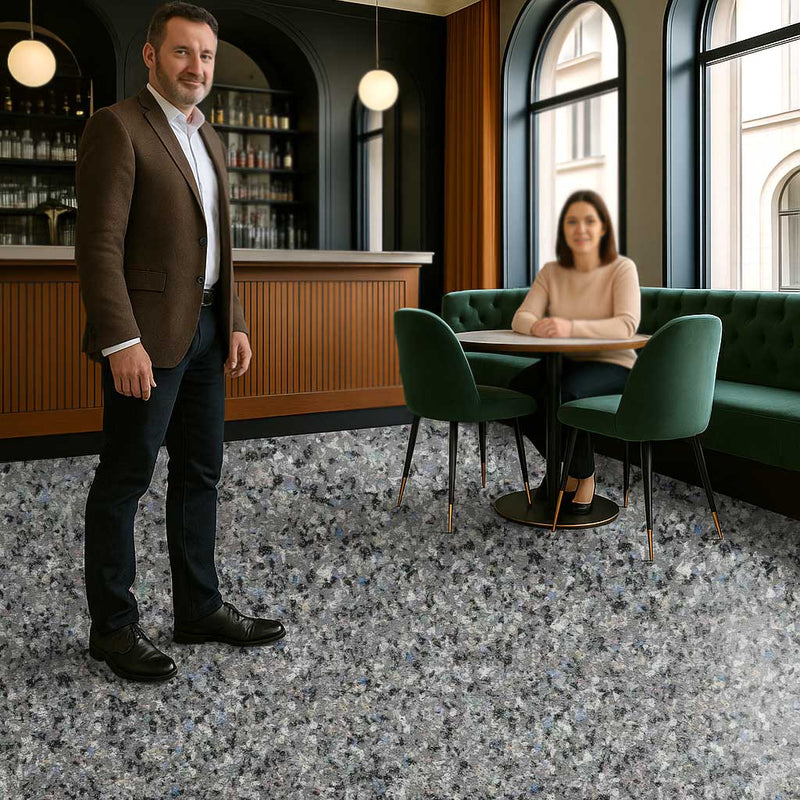 Omnaflor Vinyl Safety Flooring - Orient Grey, PUR Finish