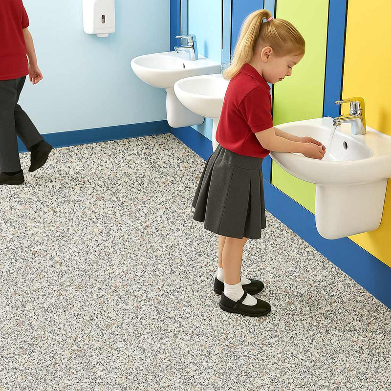 Omnaflor Vinyl Safety Flooring – Bisque, Adhered Install, Durable