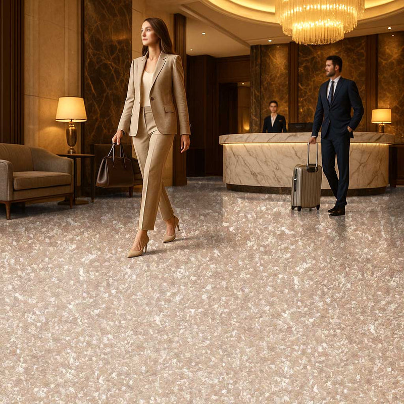 Omnaflor Vinyl Safety Flooring – Earthstone, Adhered Install, PUR Finish