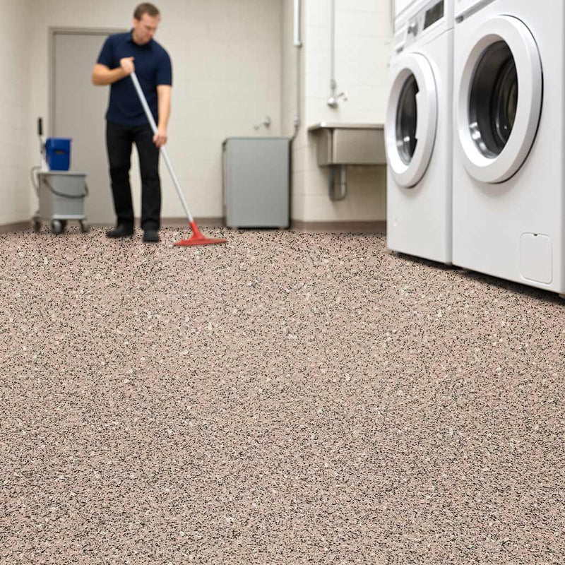 Omnaflor Vinyl Safety Flooring – Oystershell, Adhered
