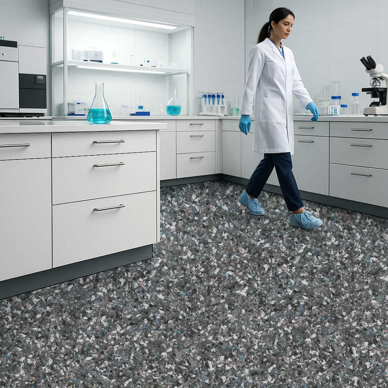 Omnaflor Vinyl Safety Flooring – PUR Finish, Graphite Pearl, Adhered