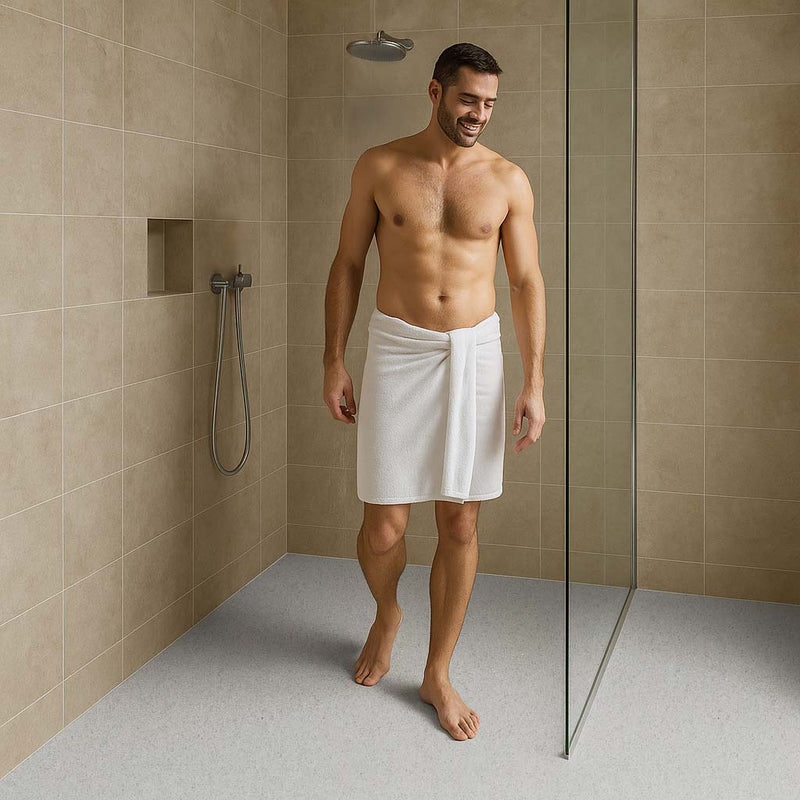 Omnaflor Vinyl Sheet Flooring – Cool Pebble, PUR Finish, Adhered