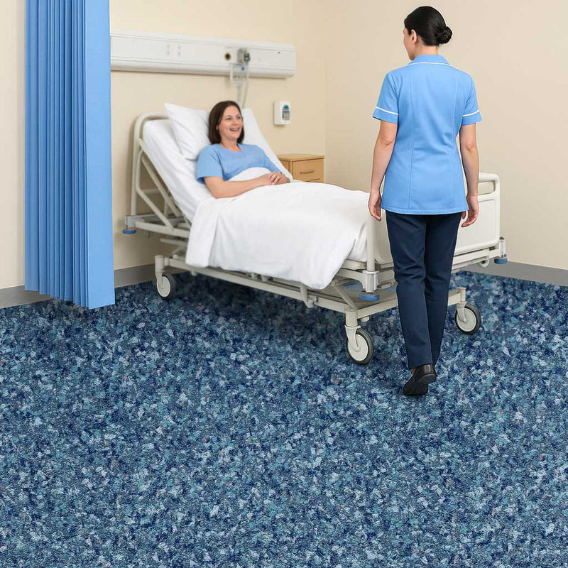 Omnaflor Vinyl Sheet Safety Flooring _ South Sea, PUR Finish, Adhered