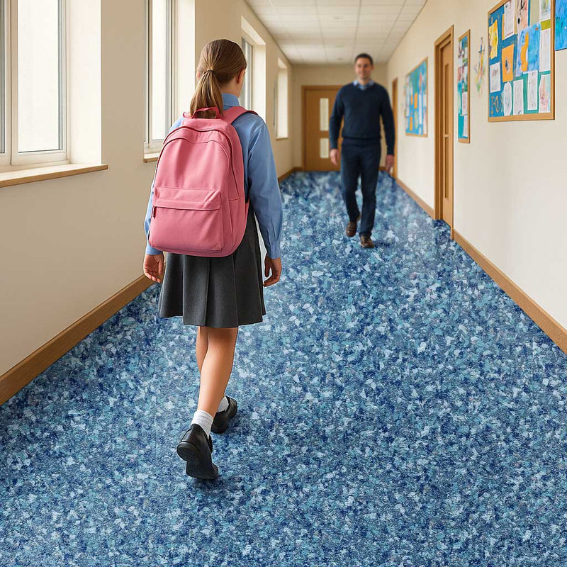 Omnaflor Vinyl Sheet Safety Flooring _ South Sea, PUR Finish, Adhered