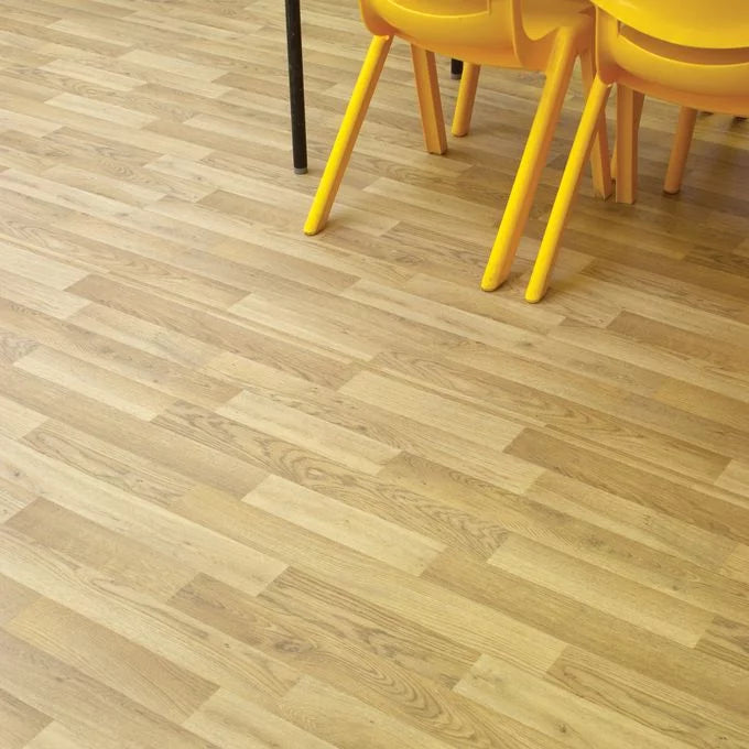 Polysafe Wood Fx PUR Rustic Oak Sustainable Slip Resistant Safety Flooring Roll For Healthcare & Leisure Sectors