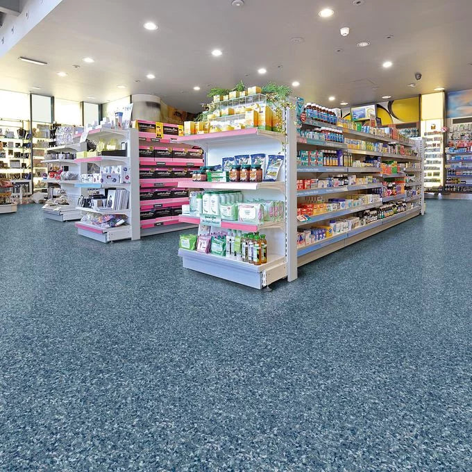 Polysafe Mosaic From Polyflor South Sea Slip-Resistant Vinyl Safety Flooring Roll For Wet Areas