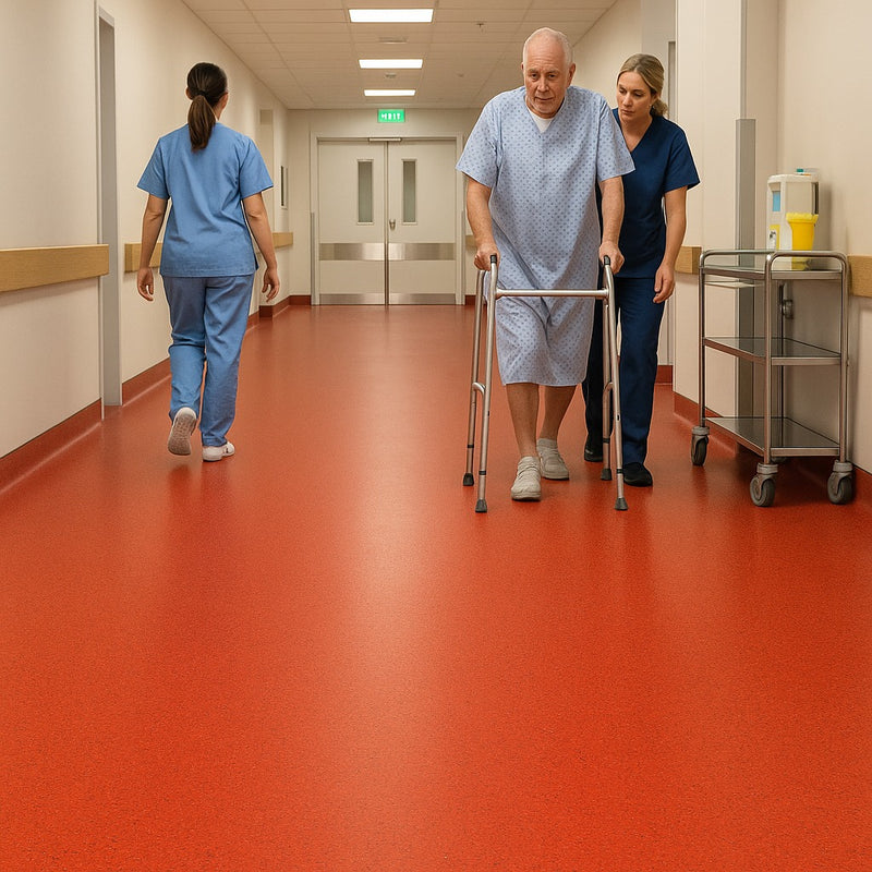 Polysafe Vinyl Flooring – Slip Resistant, Redwood, 2m Roll
