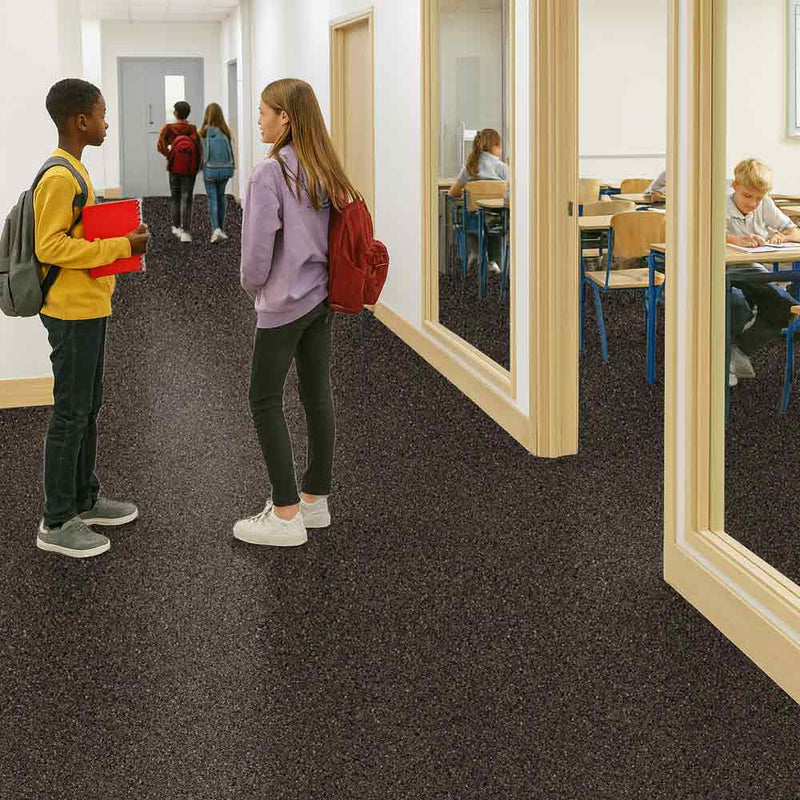 Zyrphan Florvantis Safety Flooring Roll – Adhesive-Free, Low Slip, Black Sand