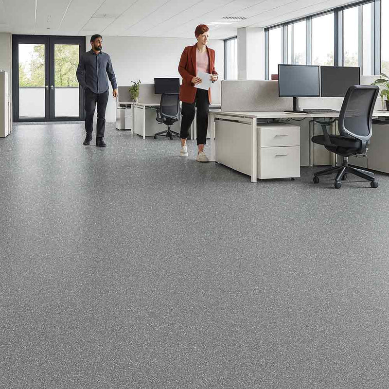 Zyrphan Florvantis Graphite Flooring Roll – Adhesive-Free, Low Slip, 15 Yr