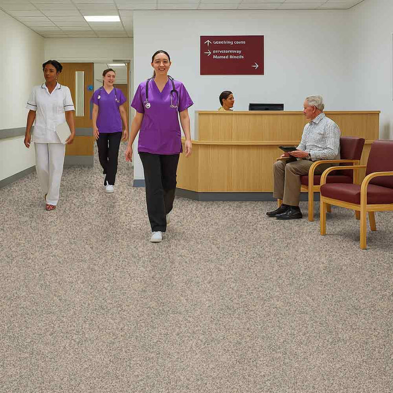 Zyrphan Gripfirmo Safety Flooring Roll – 2mm, Bone, 15-Year Life