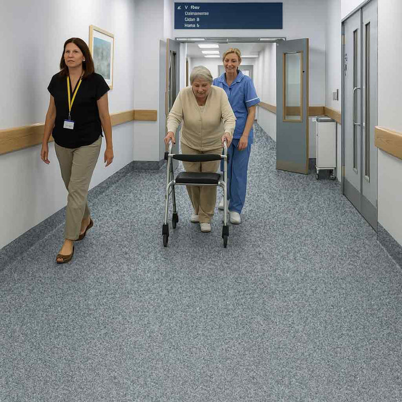 Zyrphan Gripfirmo Safety Flooring Roll – Fog, 2mm, 15-Year Life