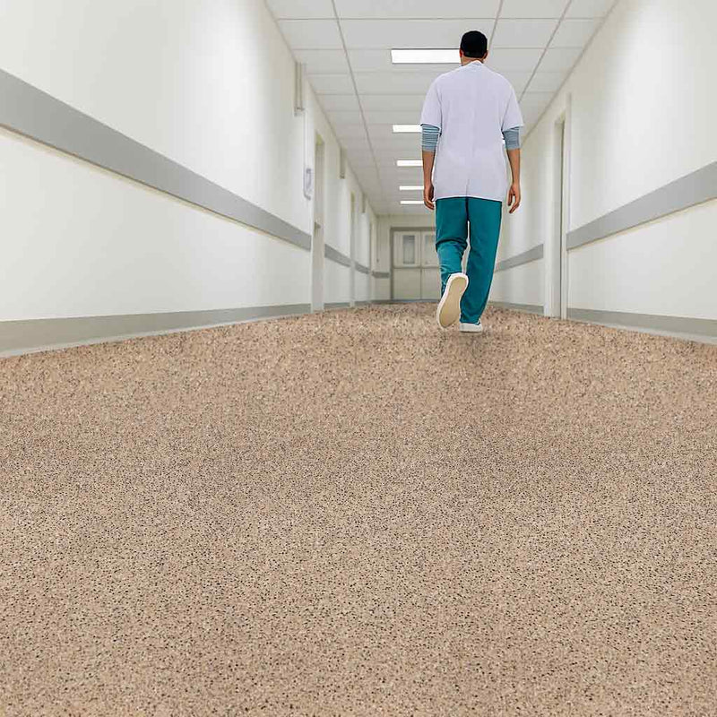 Zyrphan Stronexia Safety Flooring Roll – Biscuit, Anti-Slip 3mm