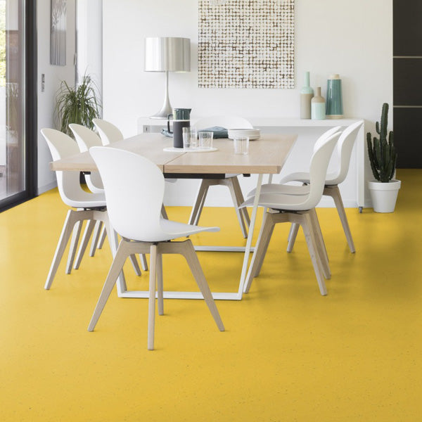 Gerflor Mural Club Yellow Homogeneous Flexible Vinyl Sheet Safety Flooring Roll