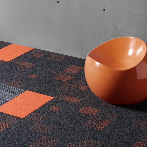 Streetwise Design Brights Orange Tufted Textured Loop Pile Carpet Tile