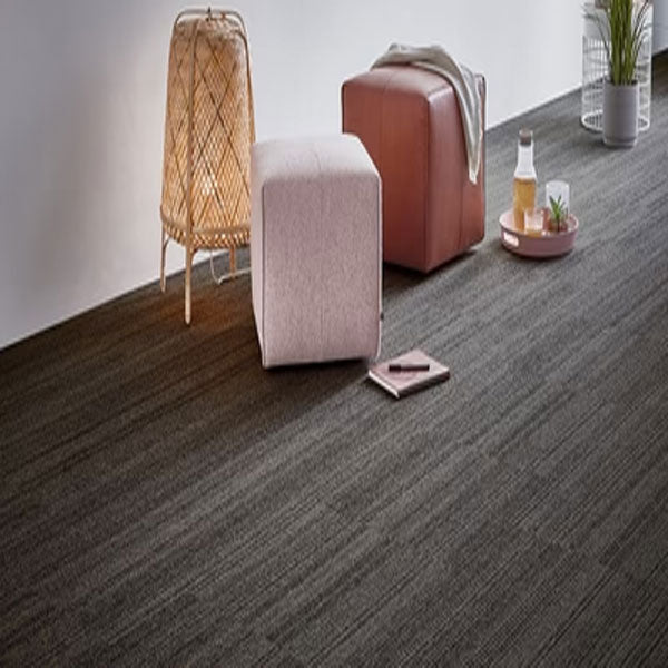 Forbo Tessera Struktur 2 Linear Järn+Grå Subtly Textured Tonal Stripes Carpet Tiles