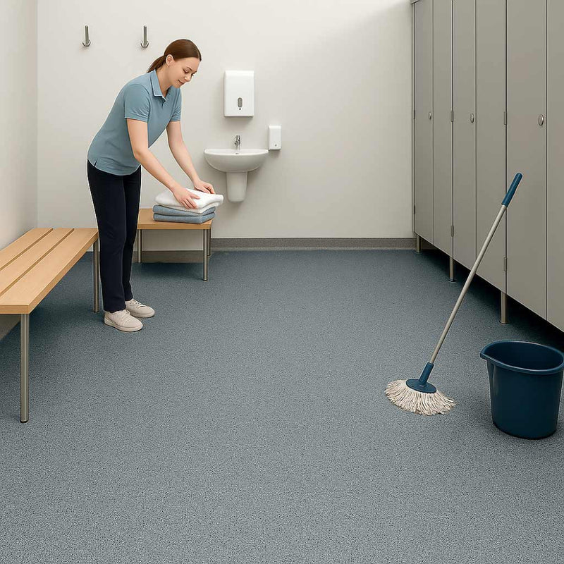 Omnaflor Classic PUR Flooring Roll – Nordic Grey, Slip-Resistant PUR Finish