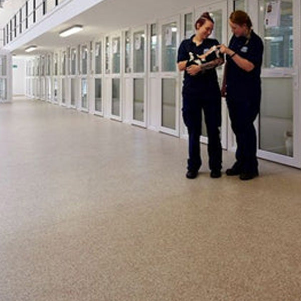 Polysafe Mosaic From Polyflor Freshwater Slip-Resistant Vinyl Safety Flooring Roll For Wet Areas