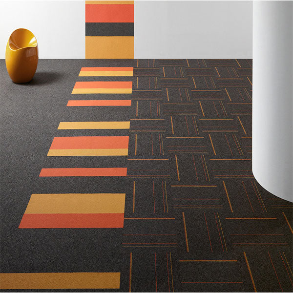 Stratus Stripe 07002 Two Tufted Loop Pile Safety Flooring Tiles