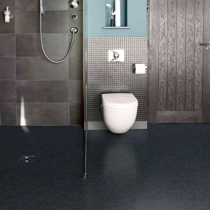 Hydro Evolve Black Volta Slip-Resistant Vinyl Safety Flooring Roll